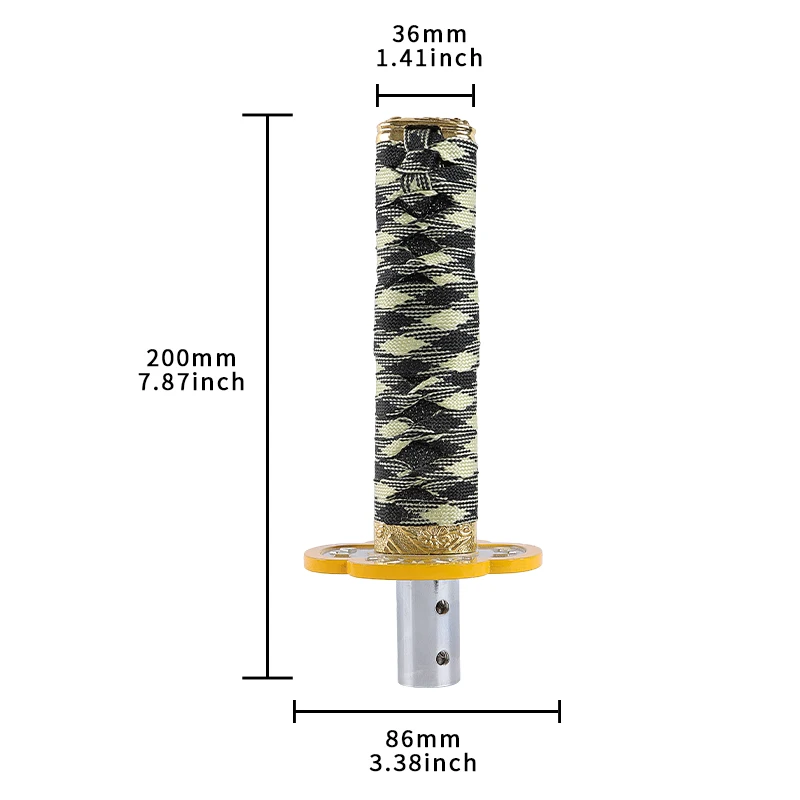 Sword Gear Shift Knob Car accessories Black & White Shift Knob Shifter Aluminum Alloy Katana Adapter Universal 20cm
