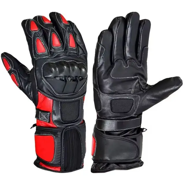 Leather Motorbike Gloves Motorcycle Riding Bike Gloves Comfortable Full Finger Motorbike Summer Gloves