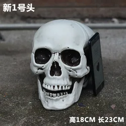 Halloween Prop Skulls Realistic Looking Scary Human Life Size Skeleton Head Plastic Skeleton Model for Party Garden Decoration