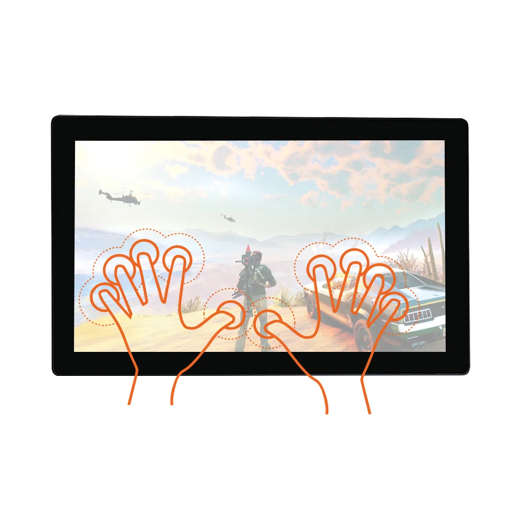 Промышленный емкостный сенсорный экран hd-mi с открытой рамой и высокой яркостью 21,5 дюйма