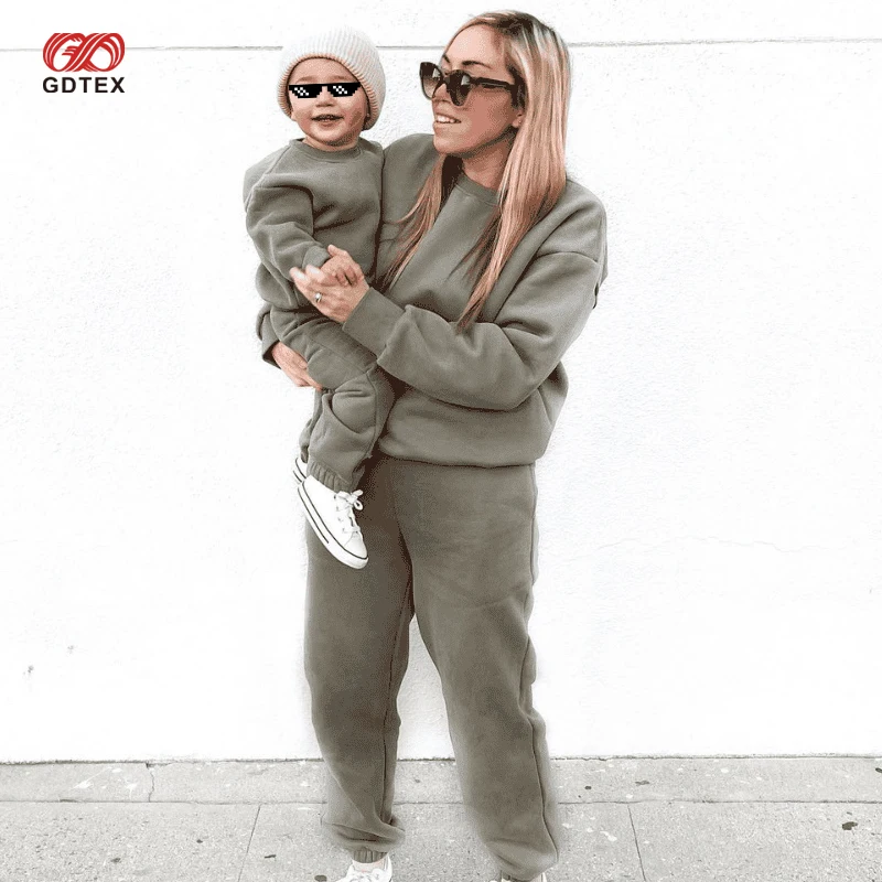 GDTEX Custom Negotiable Price Custom Logo Mommy And Me Oversized Pullover Sweatsuit Set NOTICE This Link Is For Kid Jogger Set