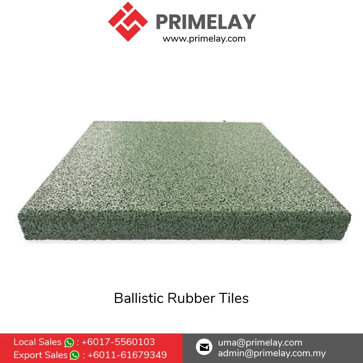 Sound Absorbing Premium Quality Durable Recycled Ballistic Rubber Tiles for Shooting Ranges