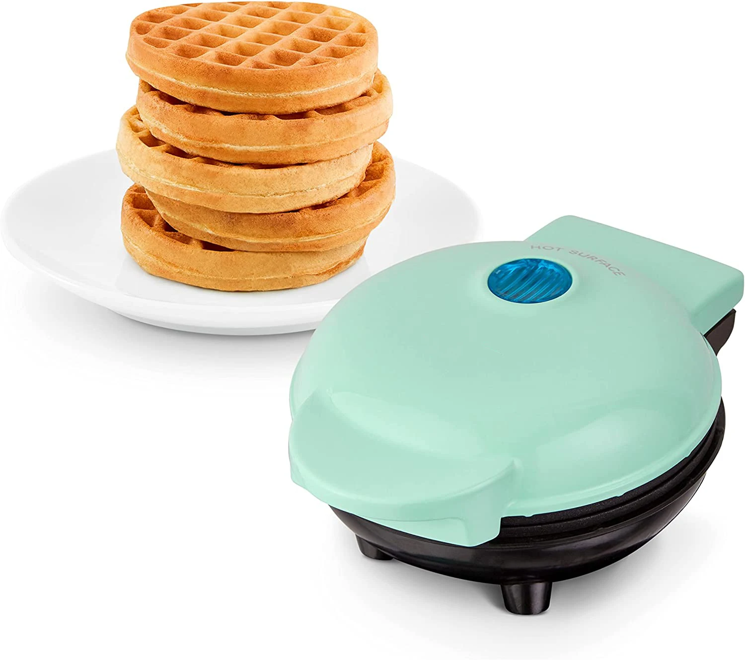 Non-stick Mini Electric Waffle Maker Waffle Iron for Individual Pancakes, Belgian Waffles, Cookies