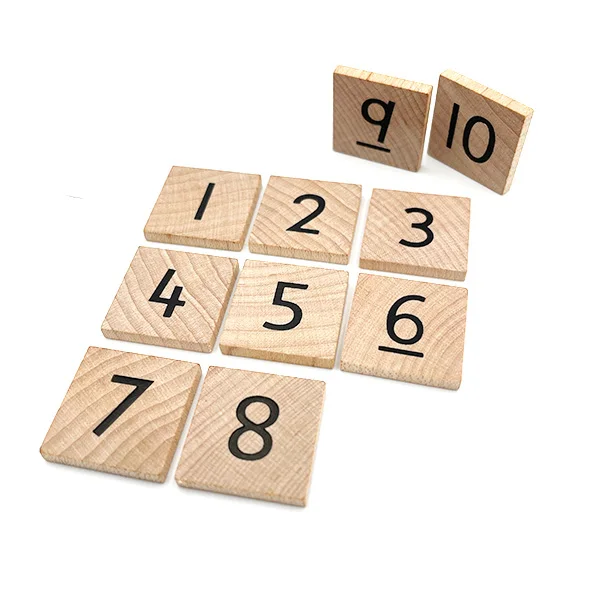 10Pcs Number 1-10 Board game accessories classic small wood number tiles educational games for children