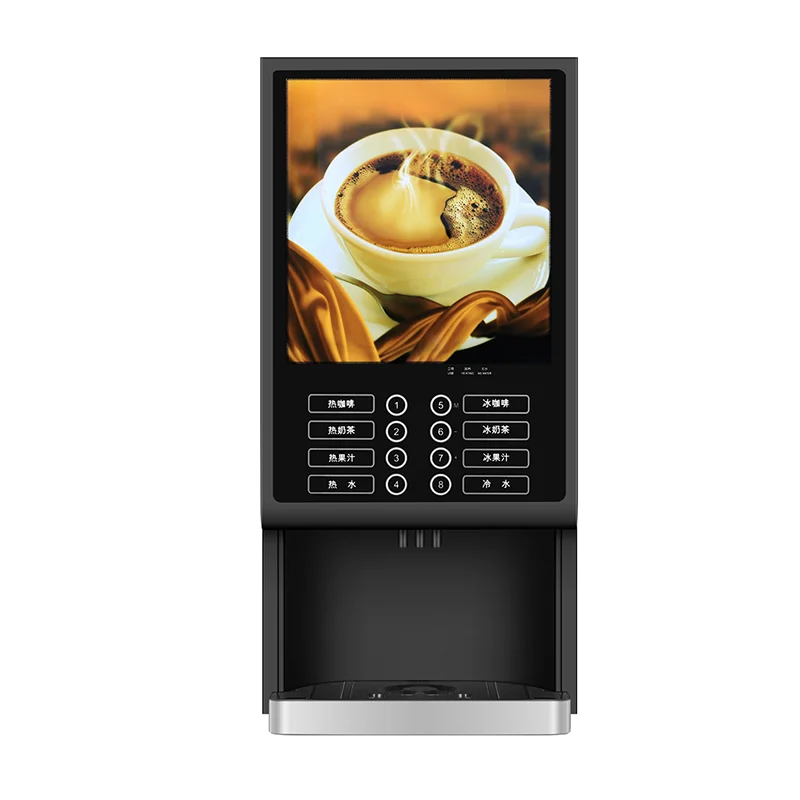 Desktop Commercial 4 Hot Flavors Instant Espresso Smart Automatic Roaster Grinders Makers Coffee Vending Machine