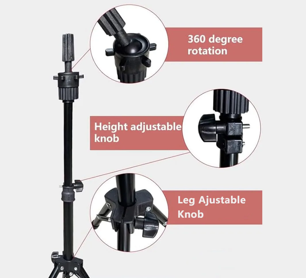 Good Quality Adjustable Metal Tripod Stand Height 32 inch to 55 inch Wig Display Metal Stand Mannequin Head Tripod Stand