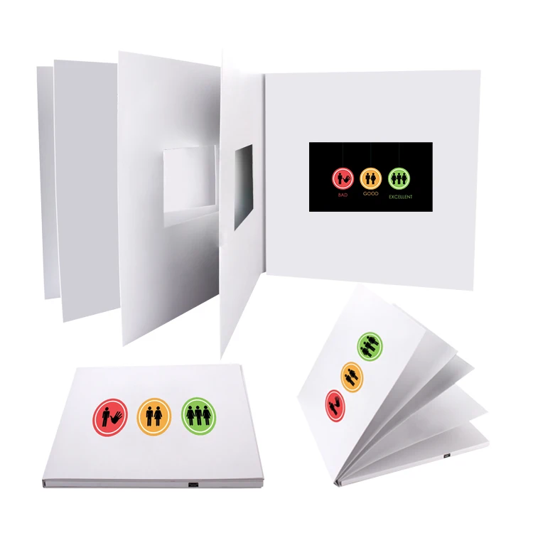 Customize 4.3 Inch Multi-Page Video Brochure Flip Pages LCD Screen Digital Video Marketing Card Corporate Gift Wedding Brochure