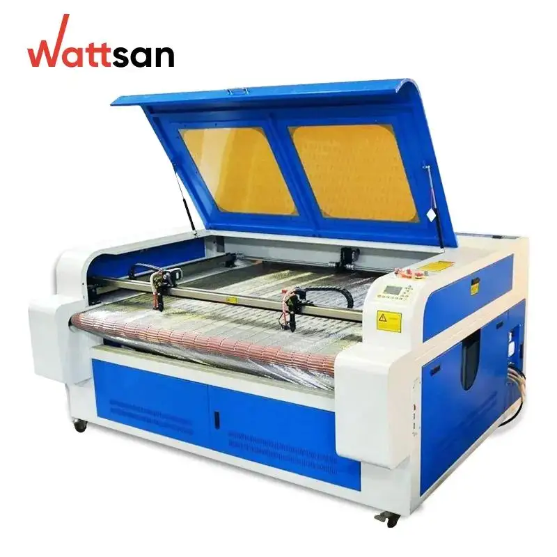 Wattsan 1610 Duos Conveyer 100w 130w 150w Laser Cutting Machines for cloth 1600*1000mm