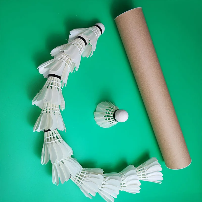 High Elasticity Durability Black White Duck Feather Badminton 3/6/12 Pieces Professional Entertainment Training Badminton Barrel
