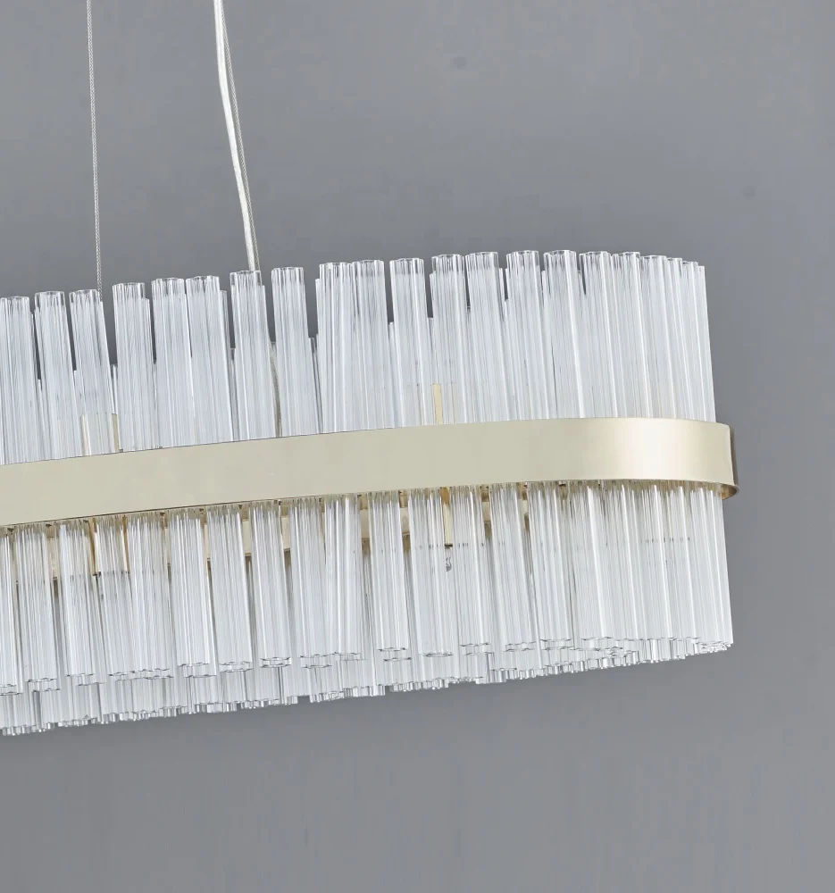 Новинка 2022, Современная Золотая овальная Подвесная лампа для виллы, роскошная хрустальная люстра