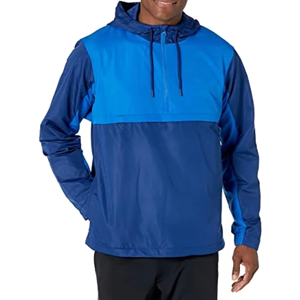 Wholesale Custom Outdoor Color Block Anorak Jackets Customized Contrast Color Anorak Half Zip Jackets