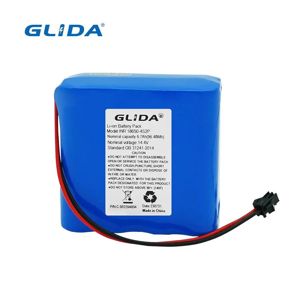 Cylindrical Lithium Ion Cell 18650  14.4V  6.7AH  Li-ion Rechargeable Battery  Factory Long Durition Flat End Point End