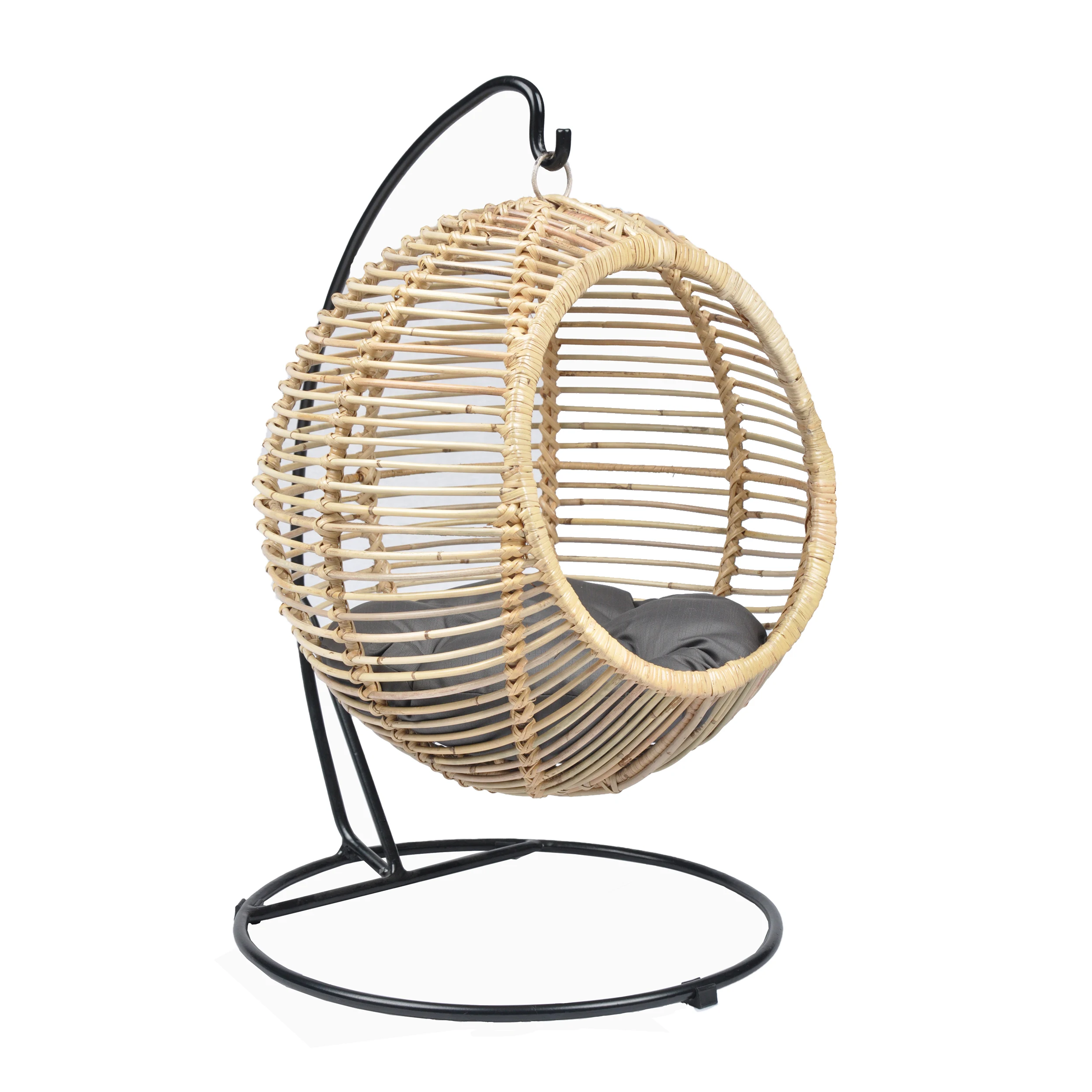 High Quality Natural Rattan Hanging Pet Bed with Alumunium Frame for Cat Dog