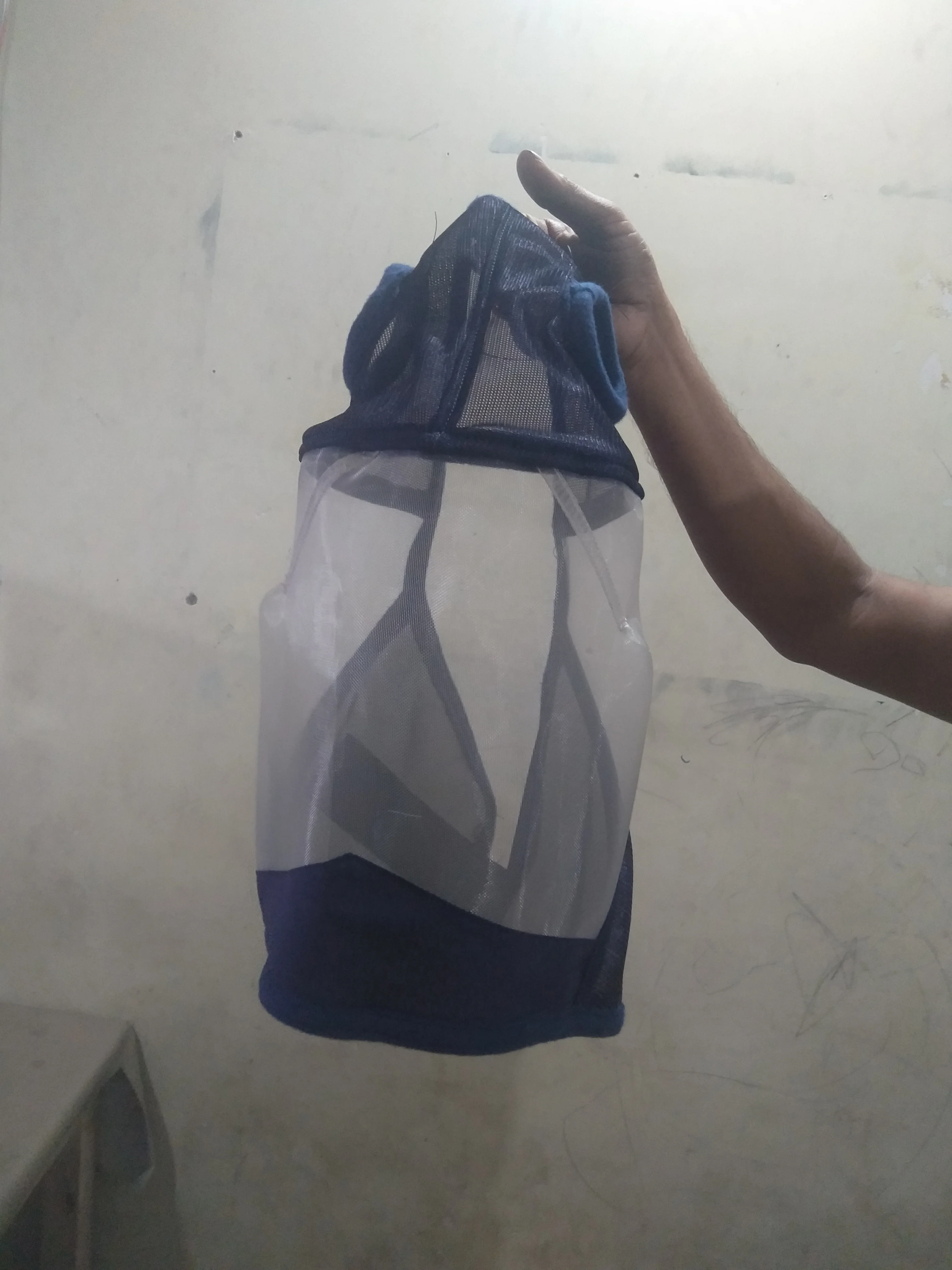 Adjustable mesh Horse Fly Bonnet Black Protects small flies fleece padding full face fly veil perfect for horses India