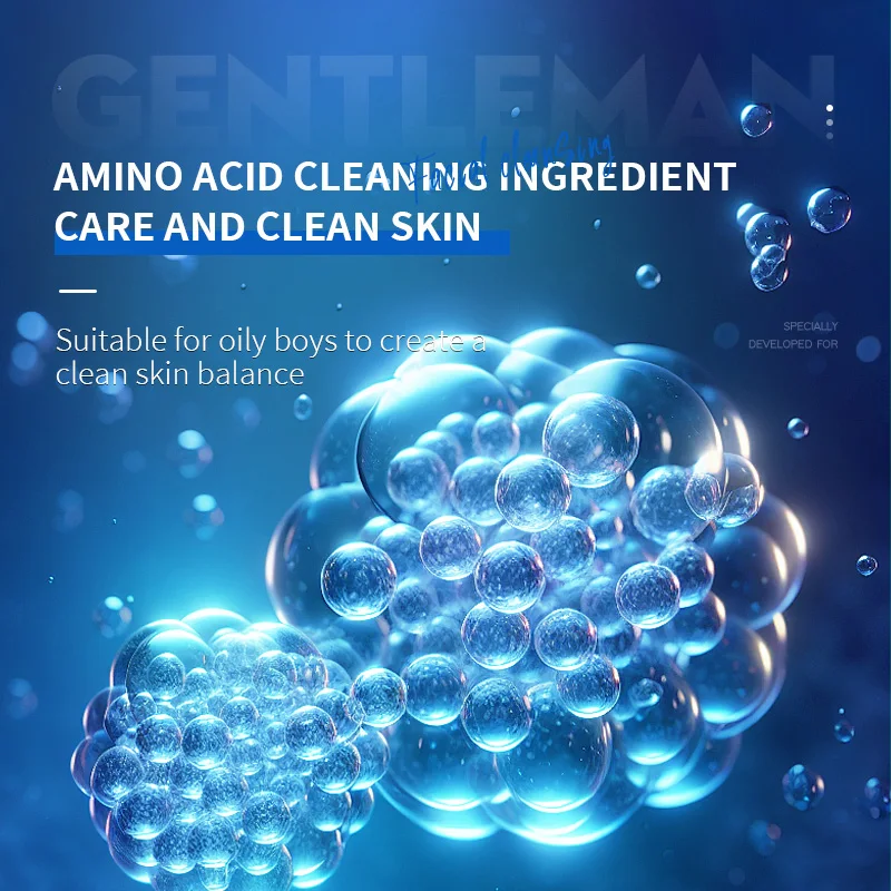 Mens Amino Acid Volcanic Mud Oil Control Face Cleanser 200ml Deep Cleansing & Pore Tightening Volcanic Mud Facial Wash for Men