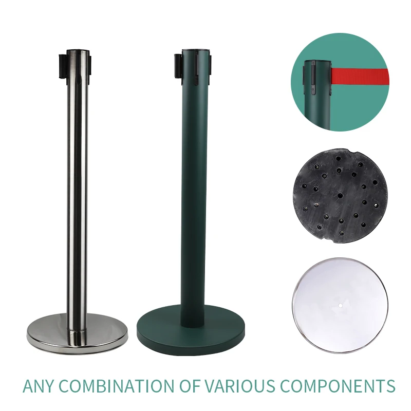 Stainless Steel Barrier Stanchion Post With Retractable Belt Posts Queue Line Manage Pole or Sale