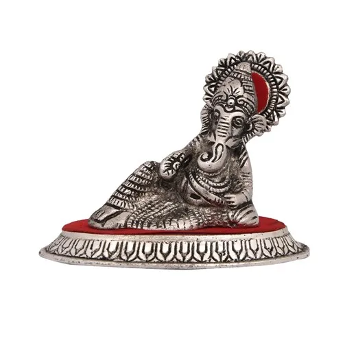New Arrival Handmade Silver Plated Lord Ganesh 4 inches For Home Temple Decoration And Gifting