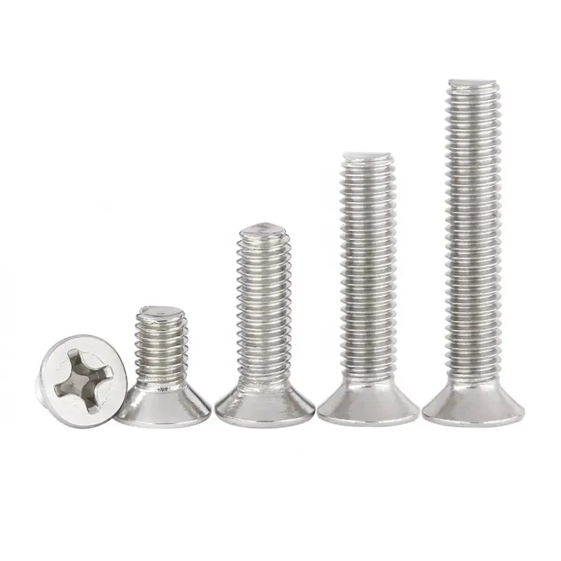 All Size DIN965 304 316 CSK Stainless Steel Flat Head Cross Recessed Bolts Countersunk Head Phillips Machine Screw