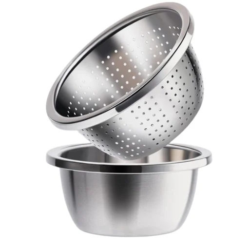 Mesh Design Colander Wholesale Kitchen Stainless Steel Mesh Sink Basket Strainer Vegetable Washing Colander