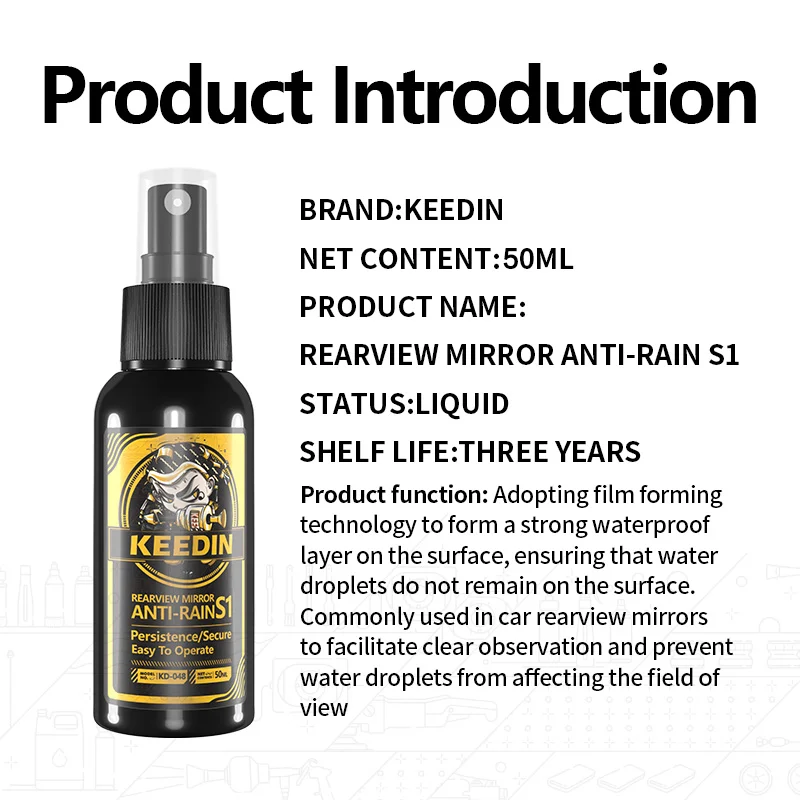 KD-048 Premium Car Windshield Coating - All-in-One Anti-Fog, Anti-Rain, Cleaning & Waterproof Spray