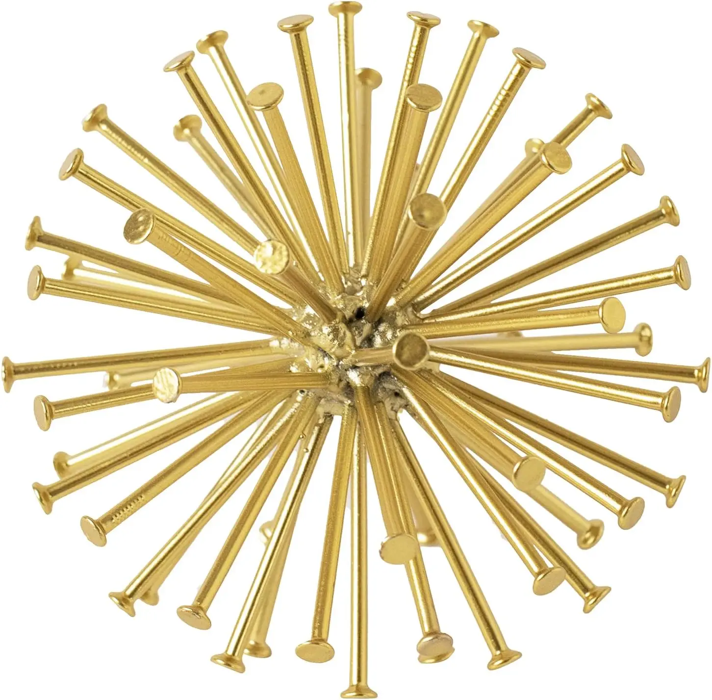 Gold Brass Plated Spikes Sphere Sculpture Metal Decorative Ornaments Modern Home Decor Accent in Wholesale Price