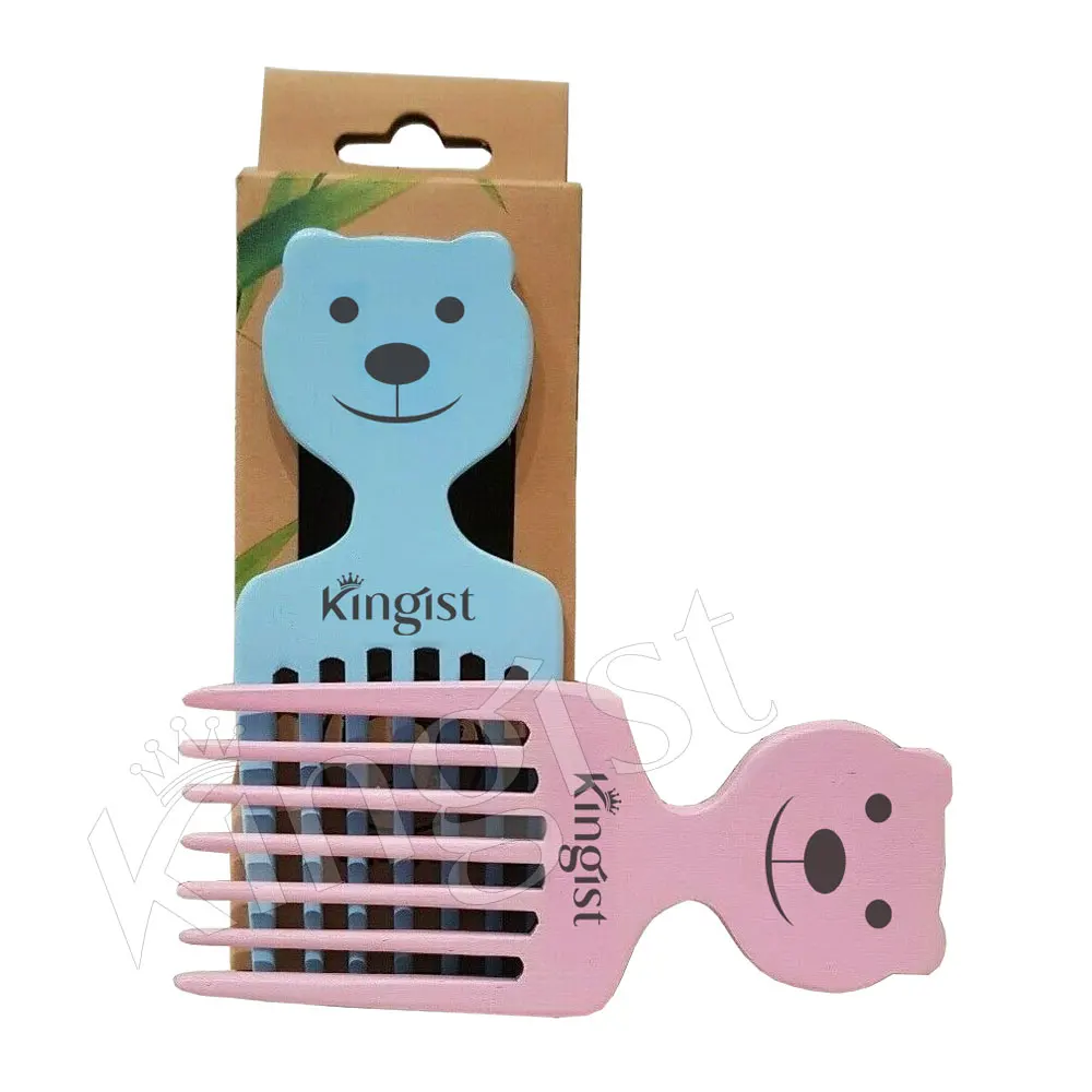 Newest Bear Design Wood Comb Wood Comb Hair Wooden Boys & Girls Comb