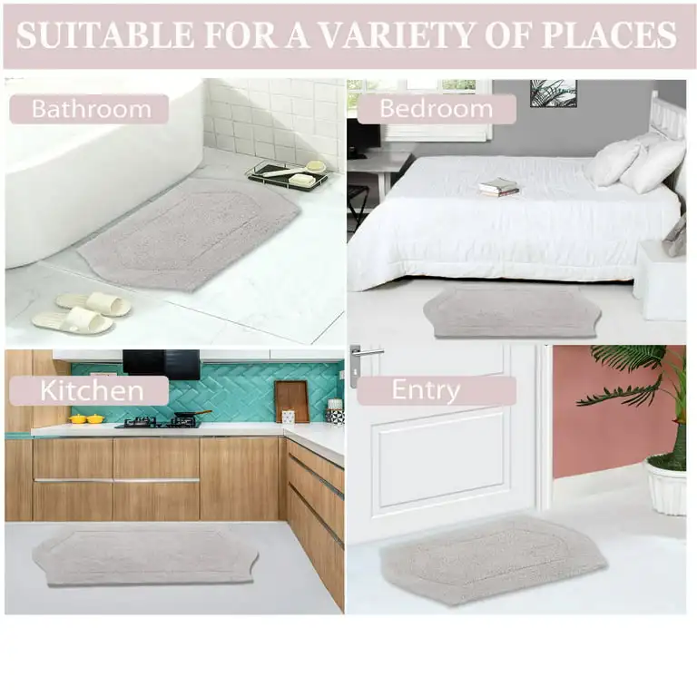 Mittal Export 100% Cotton Tufted Bath Rug Extra Soft and Absorbent Non-Slip Bathmat