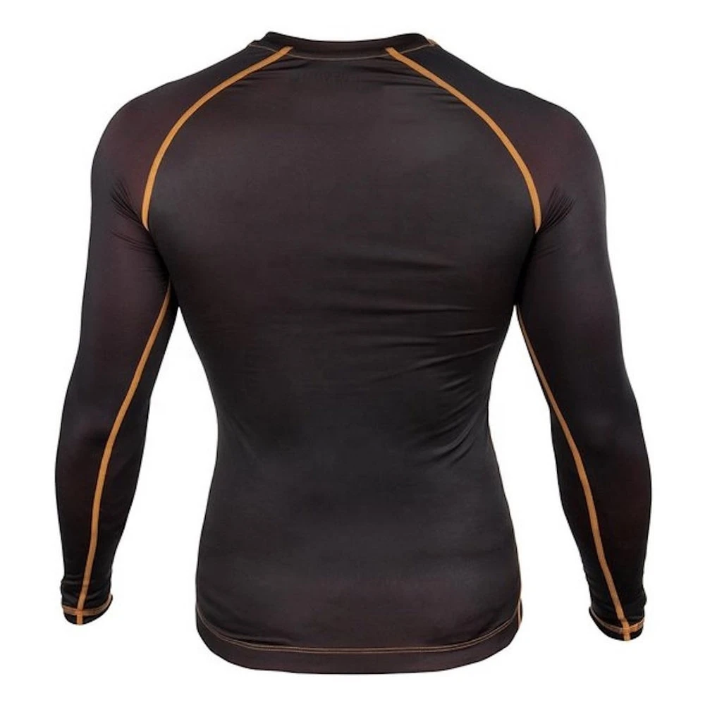 Hot selling  MMA rash guards quality Wholesale Manufacturer  Compression T Shirts L/S Black Orang OEM Customized Logo Item Time
