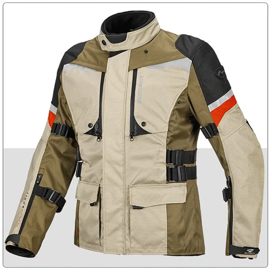 New design auto racing 4 air ventilation motorcycle nylon fabric high quality waterproof touring rain street bike armor jacket
