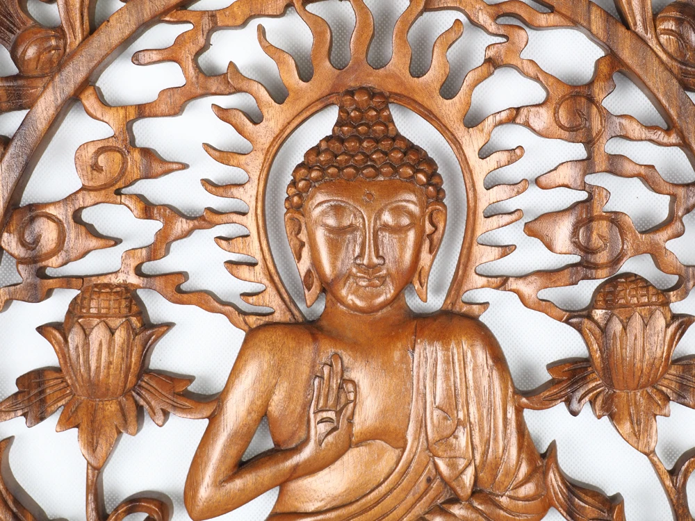 Wholesale Wooden Sculpture Relief Wall Hanging Home Decoration, Hand Carving Wooden Home Ornament