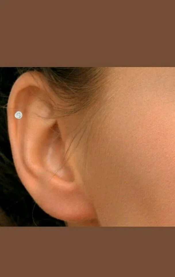 Hot Sell 1.80 MM Real Diamond Bezel Set Nose Lip Labret Piercing Stud Pin 18K White Gold For Sale By Indian Exporters