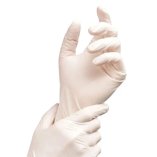 Medrop Latex Examination Hand Gloves, Medical Disposable Non - Sterile |Pre- Powdered, White, Surgical Gloves, Size: S,M,L