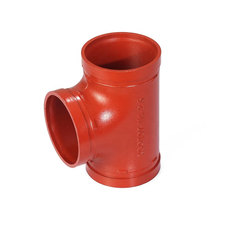 JIANZHI  cast iron connect 90 degree bend ductile iron reducer grooved coupling pipe fitting flange fire fighting tee adaptor