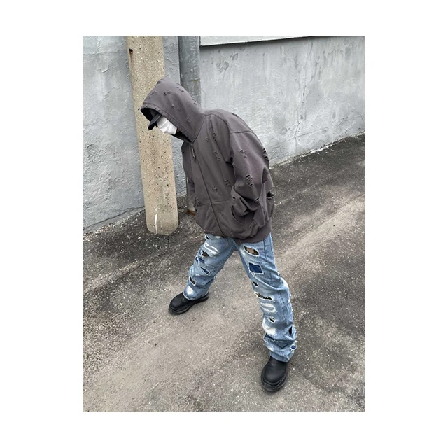 New Best Selling In Korea DEMADEN HOLIDAY-DESTROYED DENIM PANTS High Quality and Hot Selling