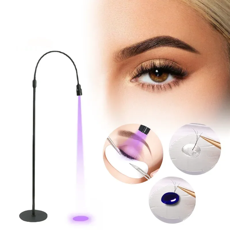 Adjustable Focus UV Gel Dryer Floor Standing Nail Lamp False Eyelashes LED Lamp with Foot Pedal Nail Lash LED UV Lamp