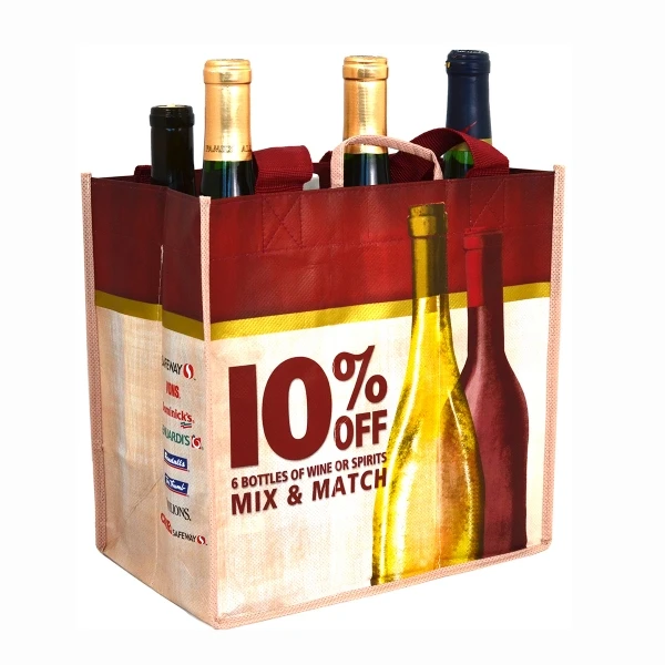 2022 Hot Quality Cheap Price Wine Bag Model PP Nonwoven Laminated 6 Bottle 100/Cases