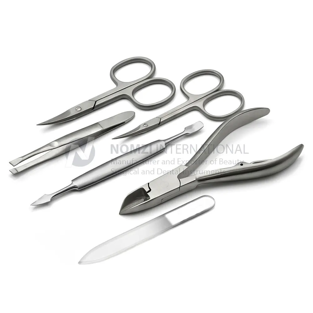 Wholesale Professional High Quality Stainless Steel 8 Pcs Pedicure Set Personal Care Travel Kit Manicure Set with Leather Case