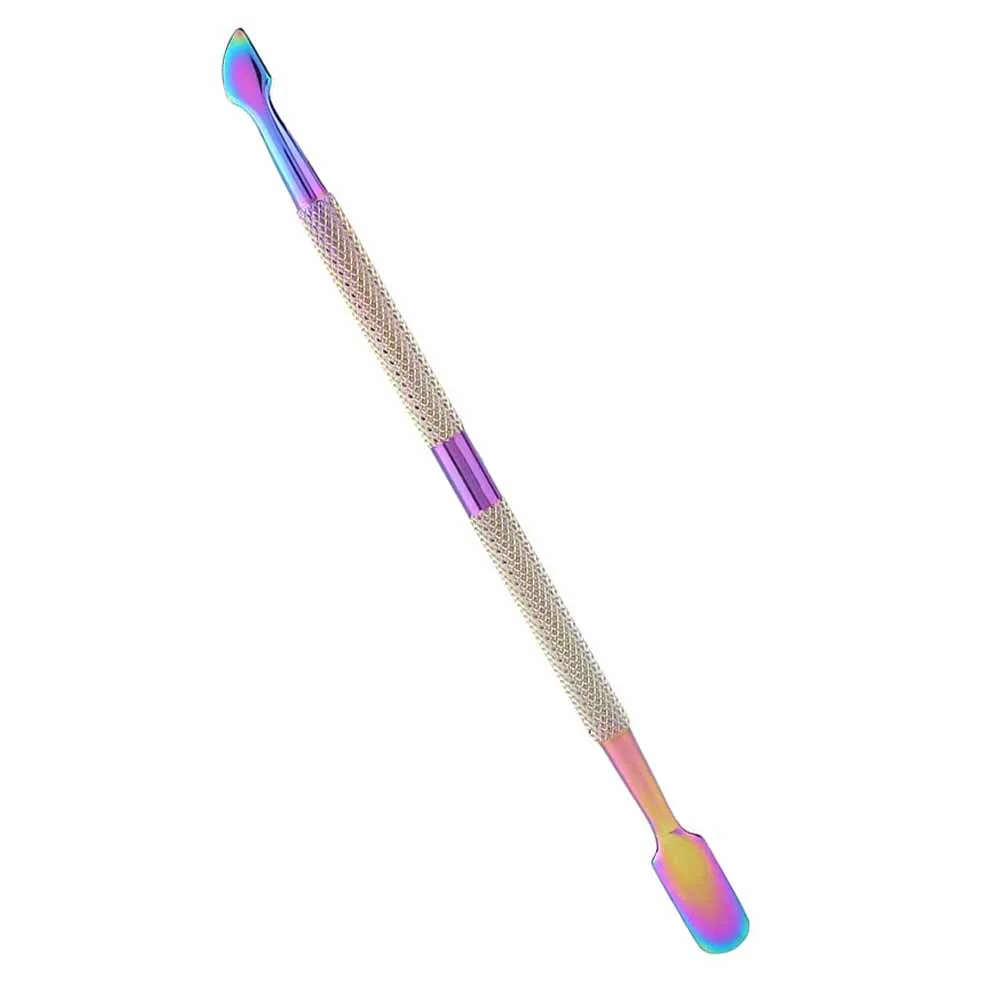 Personal care nail cuticle pushers stainless steel titanium coated double ended cuticle pushers