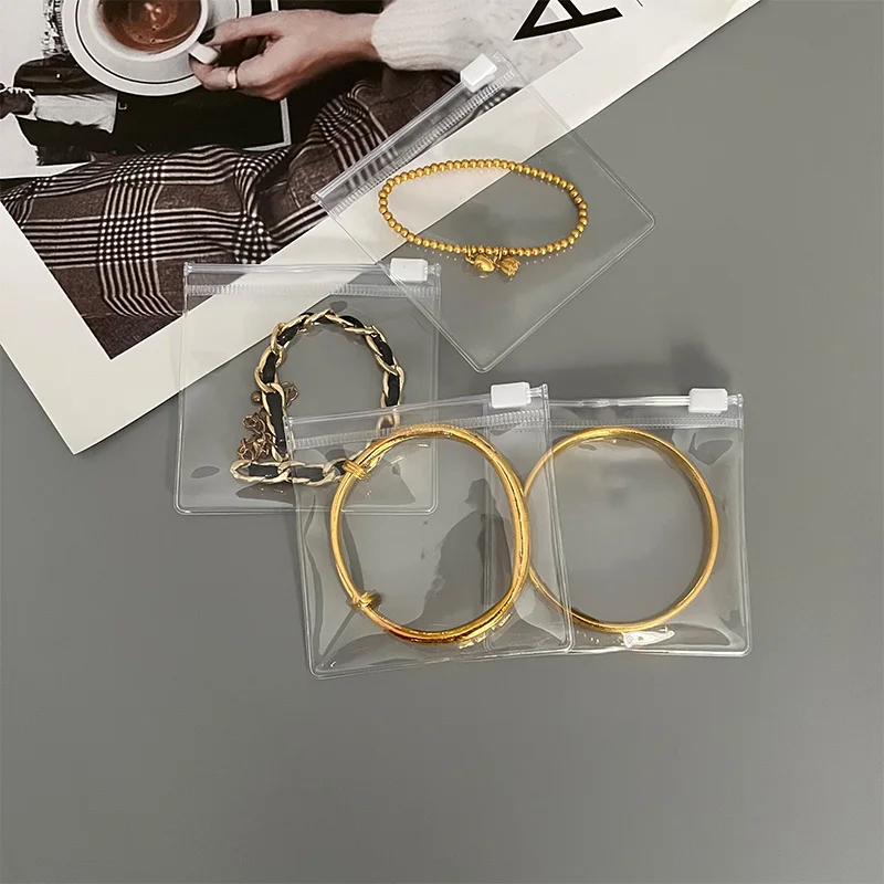 wholesale Custom plastic bag with logo Small Packaging Bags For Jewelry pvc zipper bag jewelry packaging zip lock pouch