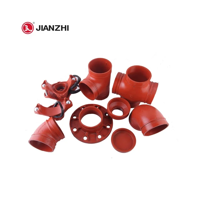 Jianzhi Surface epoxy treatment ductile Iron Grooved Flexible Pipe Fitting And Coupling With Bolt