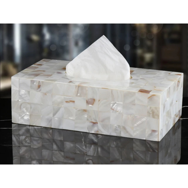 Tissue box with mother of pearl bone inlay Resin Tissue Holder Case available at cheap price Giveaway gits from India