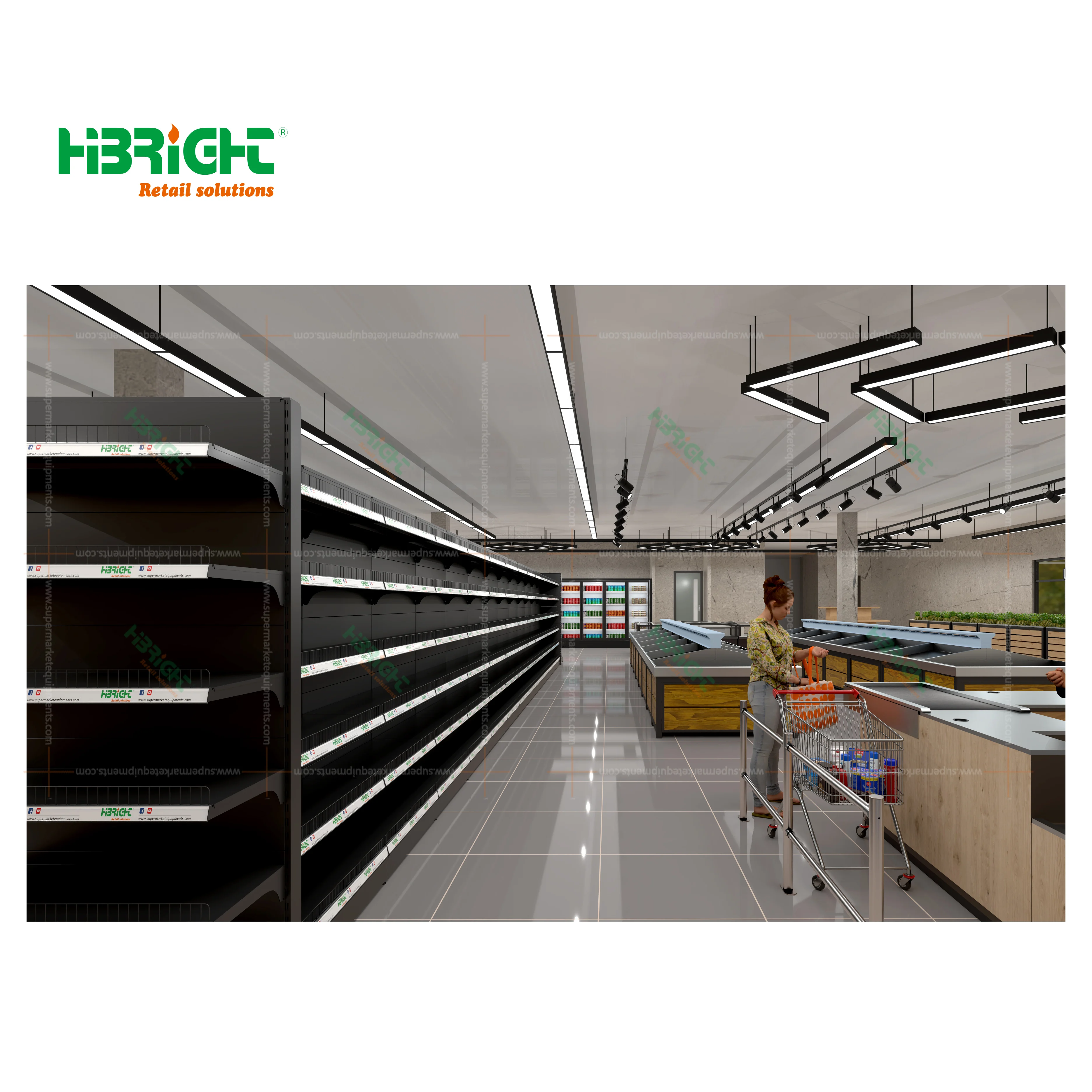 Wholesale Price  Double-Sided Metal Supermarket Shelf Store Display Shop Racks Shelving for Sale