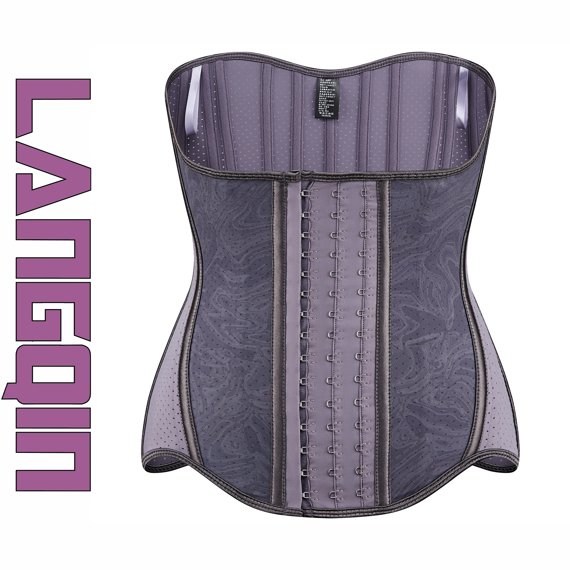 Langqin Hot Sale Breathable 19 Steel Boning Elegant Angel Wing Faja Corset Waist Trainer Tummy Control Surgical Girdle