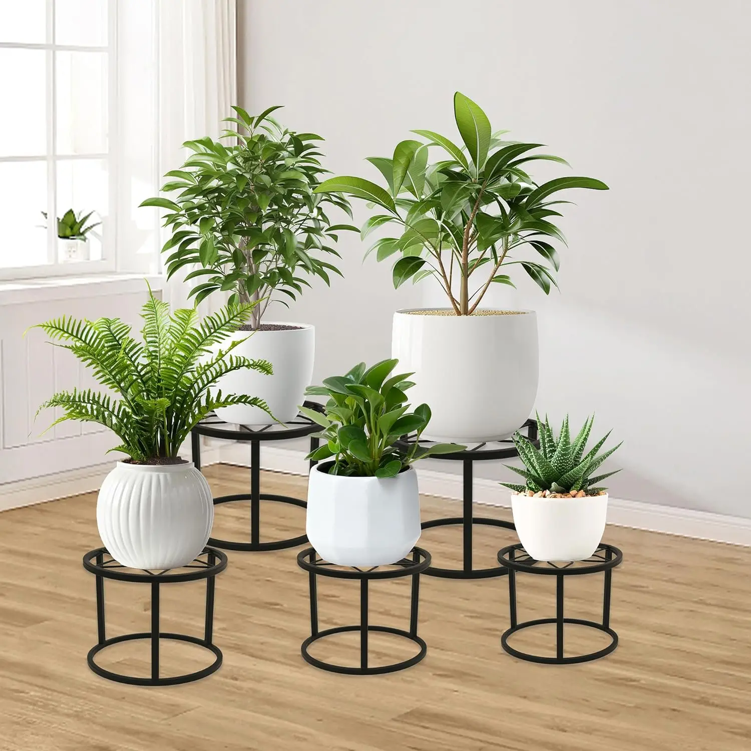 Metal Plant Stands for Indoor Outdoor Flower Pot Holders for Multiple Plant  Heavy Duty Round Supports Plant Pot Stool Stand