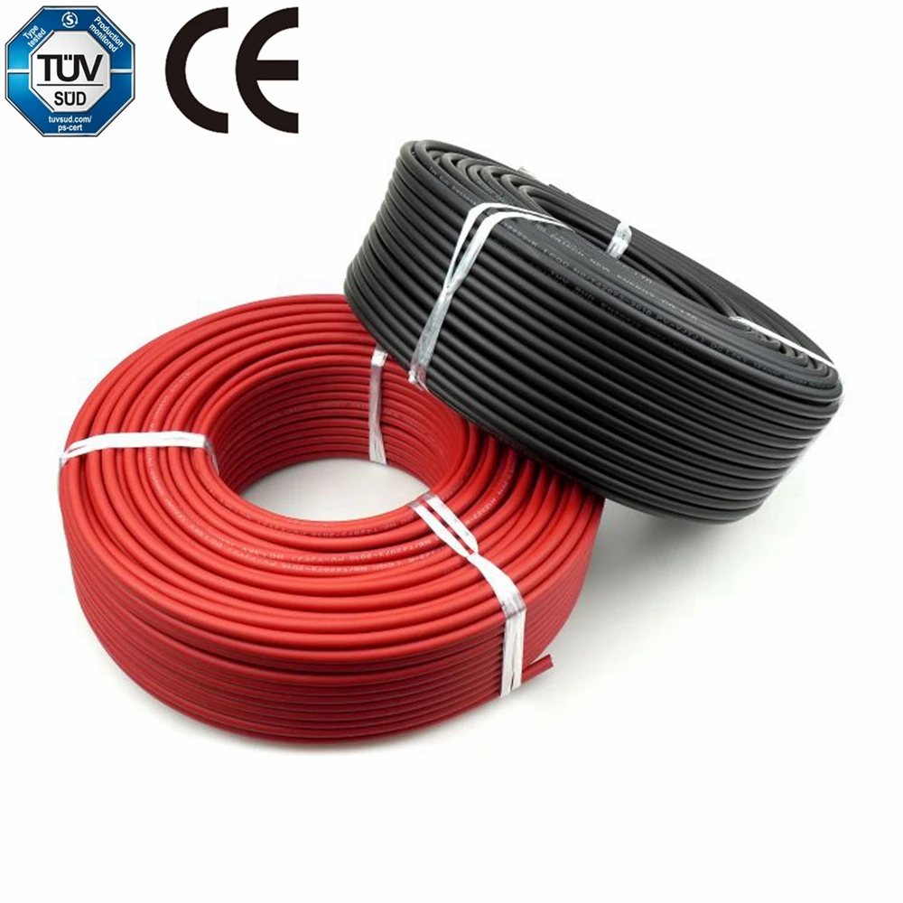 EU warehouse insulated sheath 1x6.0mm2 photovoltaic cable 1000V 1500V DC single core 6mm 4mm XLPE solar cable