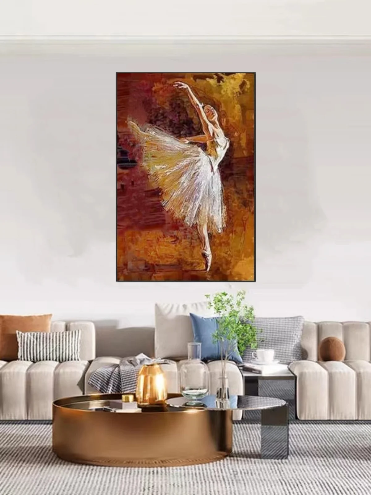 100% Real Hand Painted Oil Painting on Canvas , Abstract Ballet Dancer Girl Oil Painting, for Home Decoration, Gifts