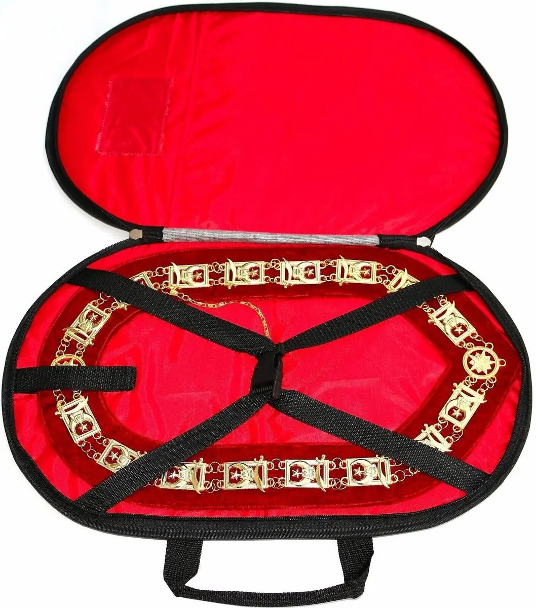 Masonic Regalia Chain Collar Case, Masonic Collar Holder Case/Bag with Synthetic Leather