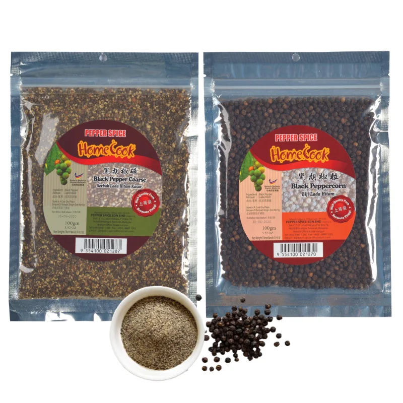 Highest Grade Black Pepper Coarse 100g Malaysia Halal Wholesale Black Pepper Organic Bulk Spices Top Black Pepper Exporters
