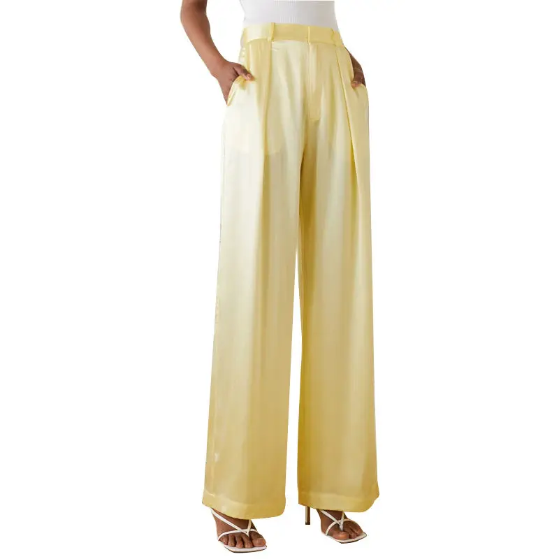 Factory Price Jacquard Barbie Pattern Ice Silk Rib Pattern Home Outdoor Wide Leg Baggy Pants Trousers for women