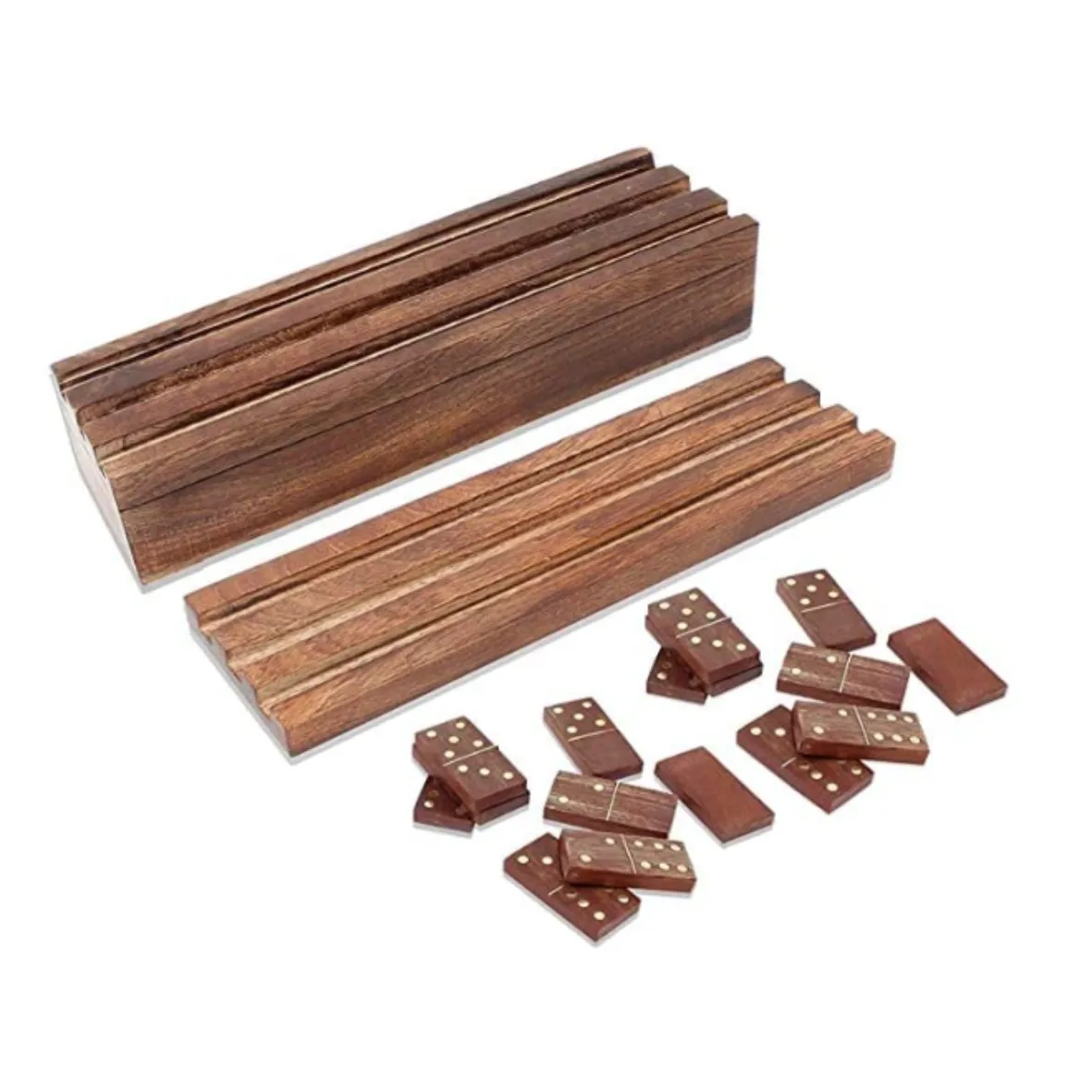 Attractive Wooden Domino Game Set Custom High Quality Wood Board Game for Family Entertainment Tournament Game